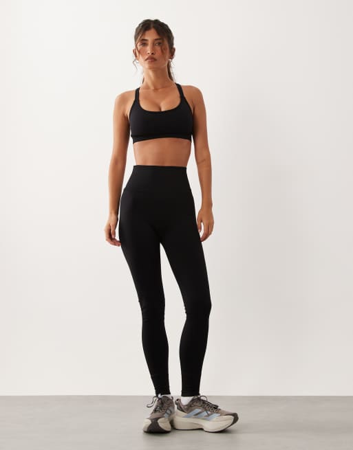4505 seamless double straps medium support sports bra in black, 4 of 4
