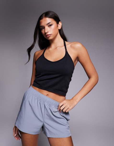 4505 seamless halter neck vest with inner bra in black - view 1