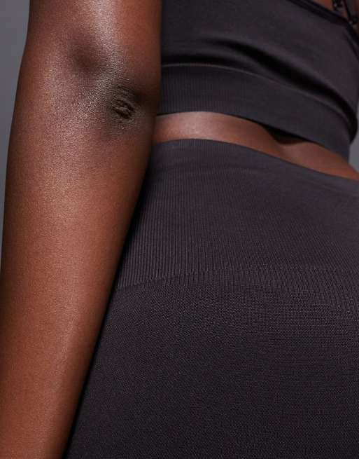4505 seamless high waist gym leggings in dark chocolate, 5 of 5