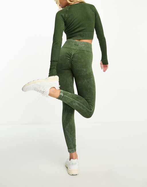 4505 seamless legging with ruched bum in acid wash co ord , 2 of 4