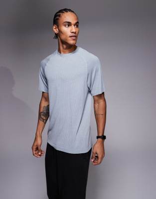 4505 Seamless Lightweight Mesh Quick Dry Loose Fit Running T-shirt In Gray