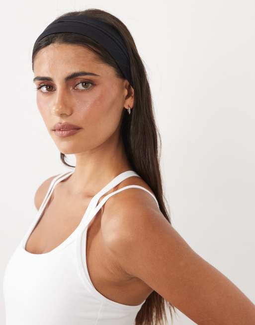 4505 seamless mesh running headband in black, 3 of 3