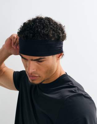 4505 Seamless Mesh Running Headband In Black
