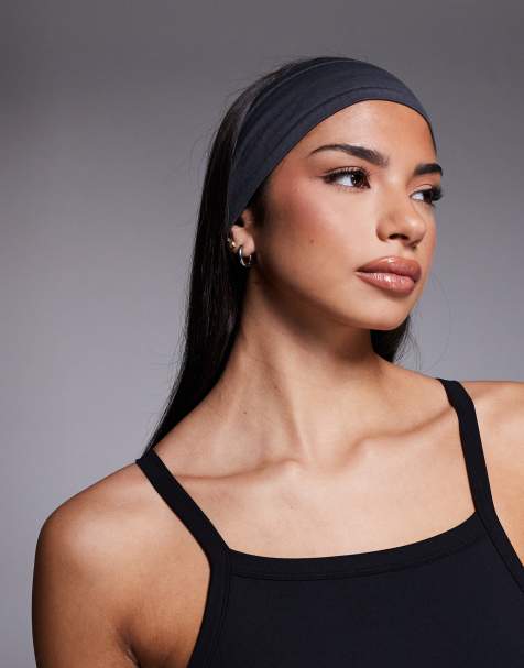 4505 seamless mesh running headband in smoke gray - view 1