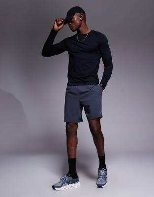 4505 Seamless Mesh Slim Fit Lightweight Base Layer Long Sleeve T-shirt In Blue