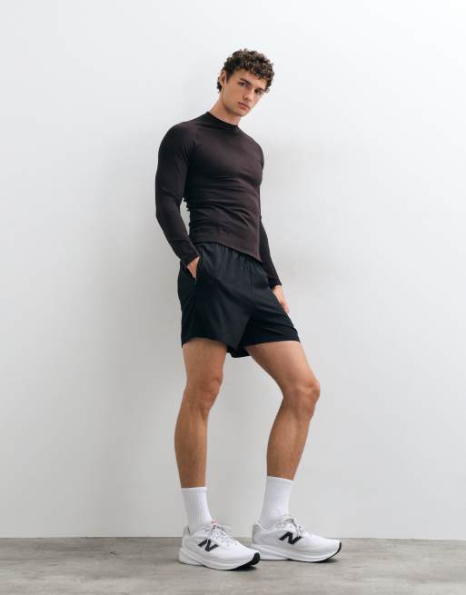 4505 seamless physique defining muscle fit compression base layer long sleeve t-shirt in brown, 2 of 5
