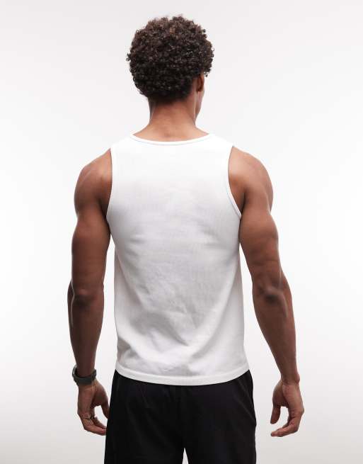 4505 seamless rib knit active tank top in white | ASOS