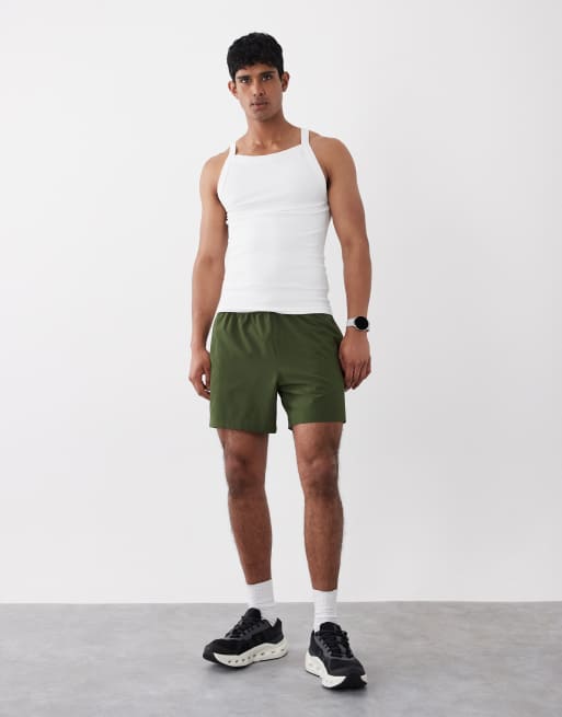 4505 seamless ribbed square neck muscle singlet in white, 3 of 5