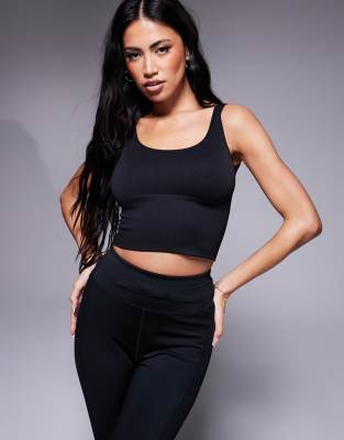 4505 Seamless Scoop Back Rib Knit Active Tank Top