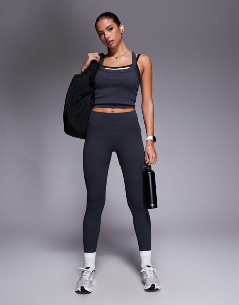 4505 seamless sculpting high waist gym leggings in flint gray - view 1