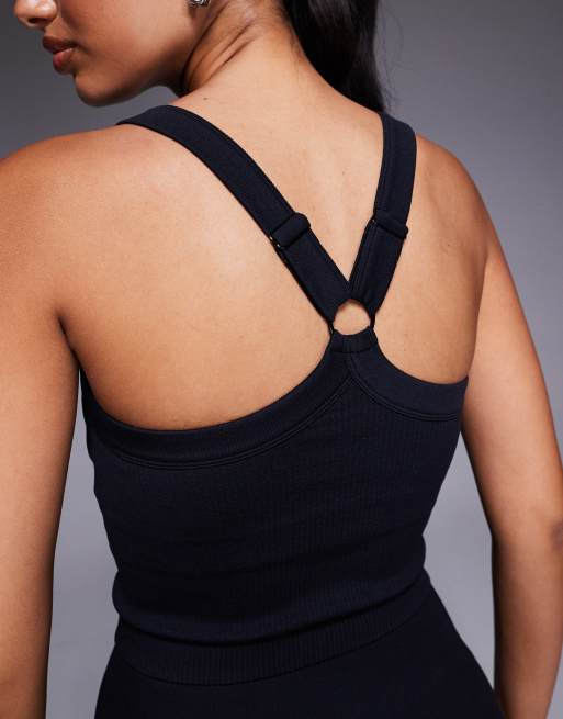 4505 seamless sculpting singlet with inner bra and adjustable straps in black, 3 of 4