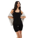 [ASOS] 4505 seamless square neck unitard with inner bra in black XS Black