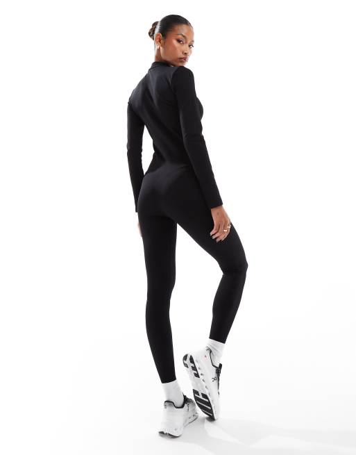 4505 seamless zip front all-in-one in black 