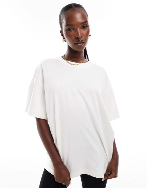 4505 – Serotonin Studio – Biały gruby T-shirt oversize z nadrukiem na plecach, 4 z 4