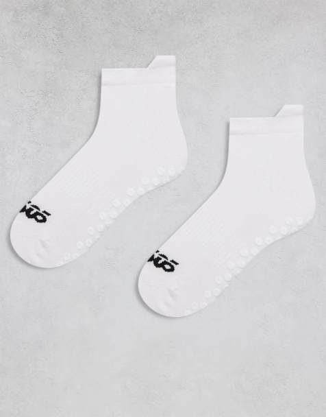 4505 - Set van 2 paar antislip pilates-enkelsokken in wit - view 1