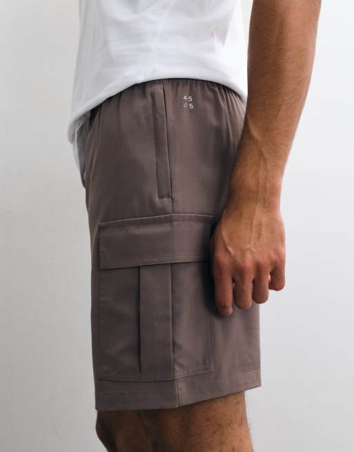 4505 short cargo d'entraînement 7 pouces à séchage rapide avec poches zippées en marron taupe, 4 de 5