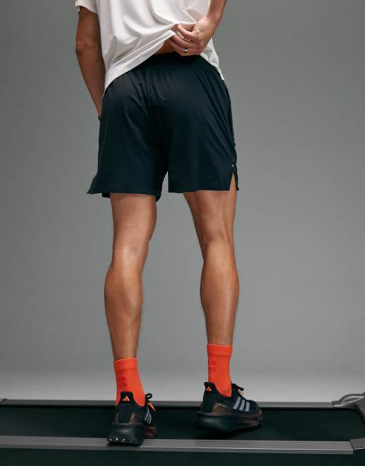 4505 - Short de course léger perforé 5 pouces de qualité supérieure avec poches zippées et doublure en jersey - Noir, 5 de 5
