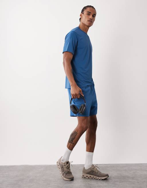 4505 - Short de sport 13 centimètres avec passant et poches zippées - Bleu balte, 2 de 5