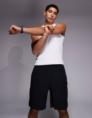 4505 - Short de sport 20 cm avec poche zippée pour téléphone - Noir