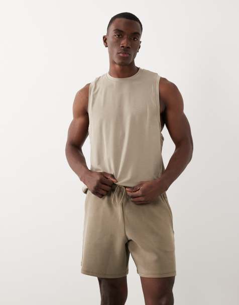 4505 - Short de sport en modal mélangé ultra doux avec poches zippées - Grège - view 1