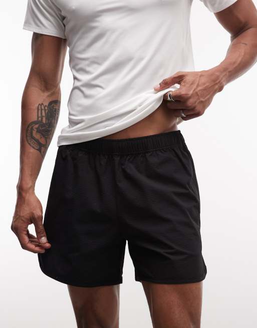 4505 - Short de tennis 13 cm en crépon à séchage rapide avec poches zippées - Noir, 3 de 5