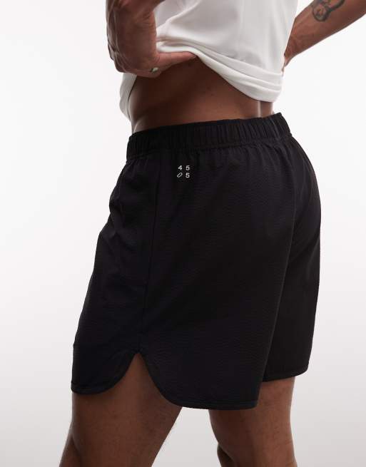 4505 - Short de tennis 13 cm en crépon à séchage rapide avec poches zippées - Noir, 4 de 5