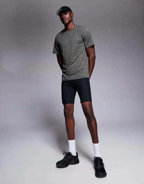 4505 - Short legging de running côtelé avec poche pour téléphone portable - Noir - view 1