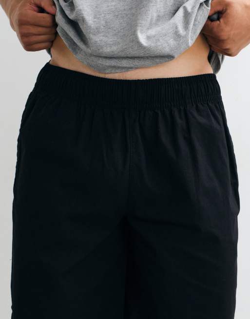 4505 shorts in ripstop di cotone a gamba ampia con tasche con zip, 10 pollici, neri, 5 di 5