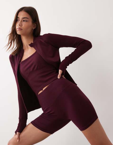 4505 shorts moldeadores sin costuras de talle alto de 5" en color vino - view 1