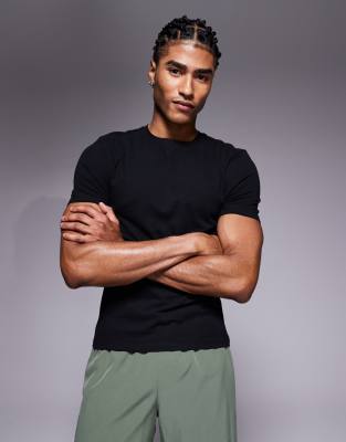 4505 Shrunken Fit Cotton Baby Tee With Quick Dry Finish In Black