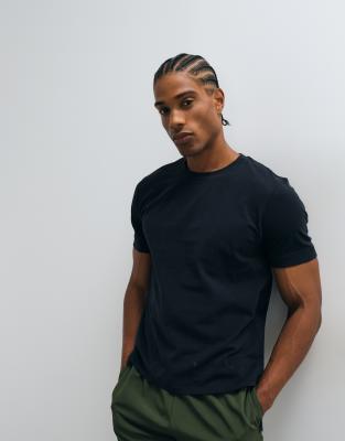 4505 Shrunken Muscle Fit Cotton Baby Tee With Quick Dry Finish In Black