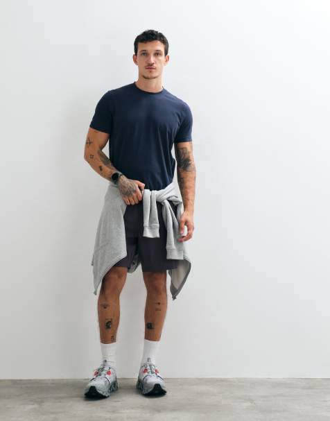 4505 shrunken muscle fit cotton baby tee with quick dry finish in navy - view 1