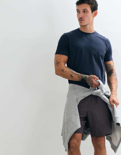 4505 shrunken muscle fit cotton baby tee with quick dry finish in navy, 2 of 5