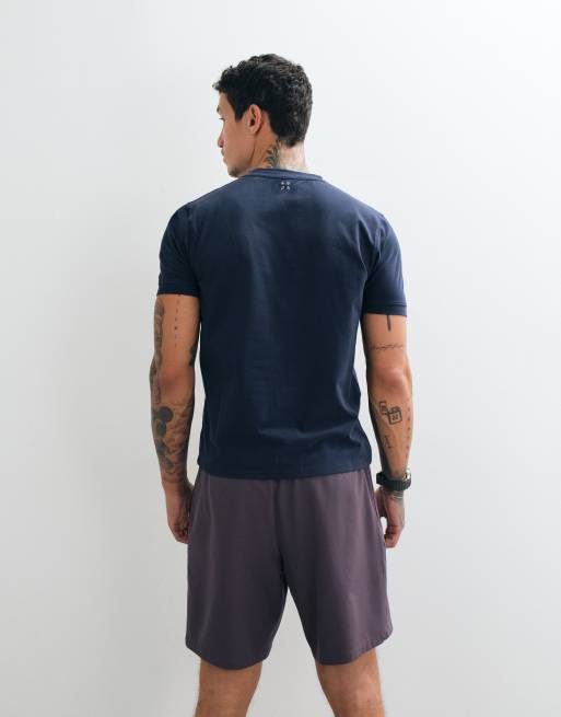 4505 shrunken muscle fit cotton baby tee with quick dry finish in navy, 4 of 5