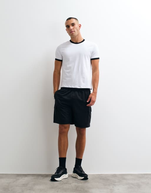 4505 shrunken muscle fit cotton ringer baby tee with quick dry finish in white, 2 of 5