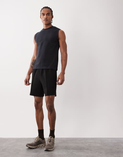 4505 shrunken muscle fit cotton tank with quick dry finish in black, 2 of 5