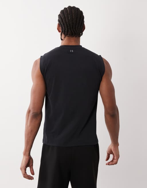 4505 shrunken muscle fit cotton tank with quick dry finish in black, 5 of 5