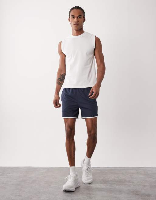 4505 shrunken muscle fit cotton tank with quick dry finish in white, 2 of 5