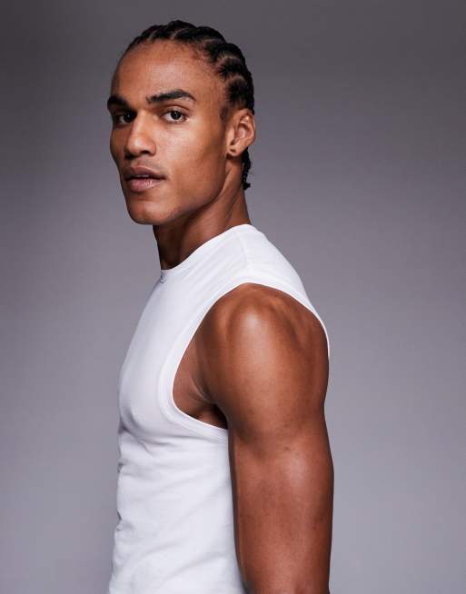 4505 shrunken muscle fit cotton tank with quick dry finish in