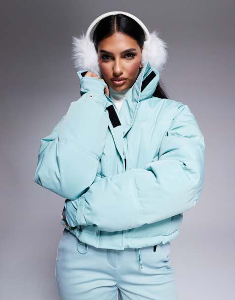 4505 Ski boxy fit puffer ski jacket in turquoise  - view 1