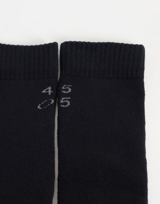 4505 Ski calzini da sci in cotone antibatterico con supporto plantare, confezione da 2, neri, 2 di 3