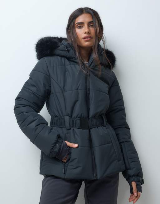 4505 Ski chaqueta de esquí aislante con cinturón negra, 4 de 5