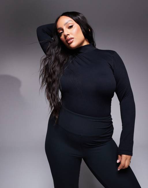 4505 Ski Curve seamless thermal base layer bodysuit in black 