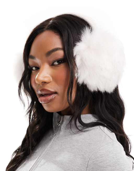 4505 Ski faux fur earmuffs in white ASOS