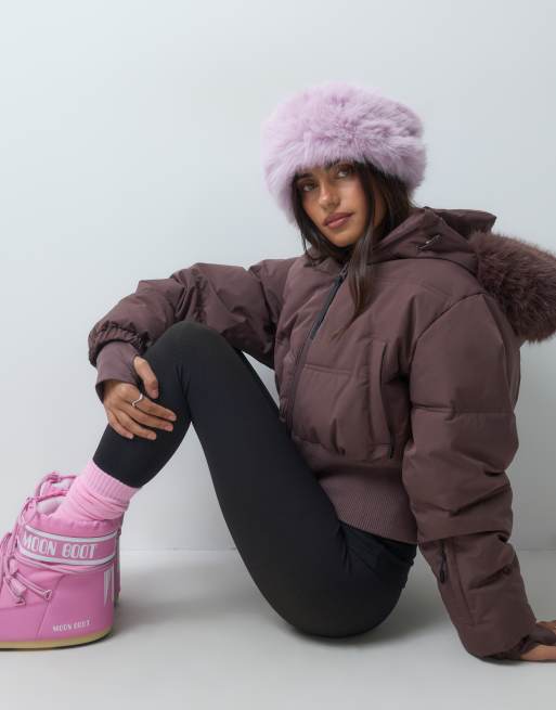 4505 ski faux fur headband in bubblegum, 2 of 5
