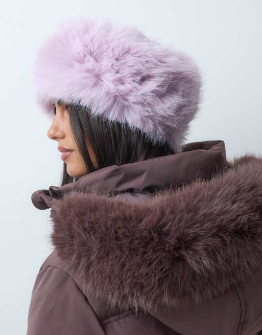 4505 ski faux fur headband in bubblegum, 3 of 5