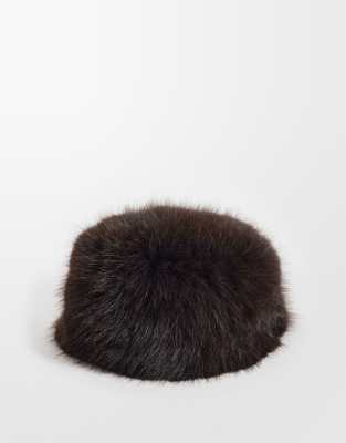 Asos 4505 Ski & Snow 4505 Ski Faux Fur Oversized Hat In Brown