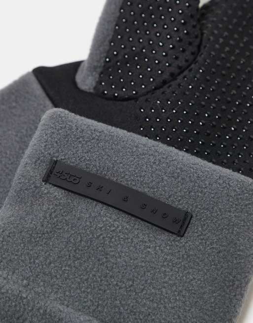 4505 Ski fleece insulated gloves with grips in gray , 2 of 3