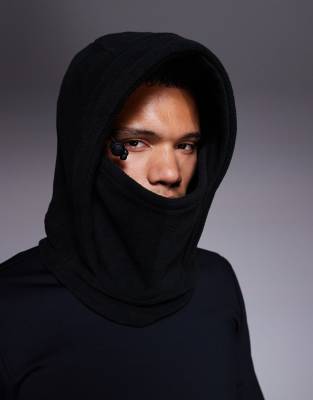 Asos 4505 Ski & Snow 4505 Ski Fleece Thermal Adjustable Balaclava In Black