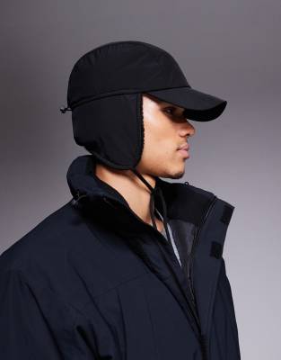 Asos 4505 Ski & Snow 4505 Ski Fleece Trapper Cap In Black